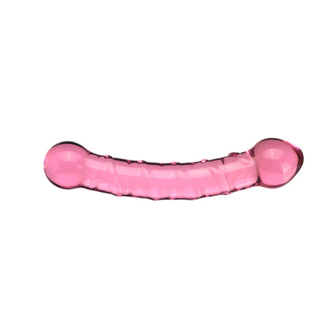 17.5cm Pink Glass Double Ended Dildo / Anal Plug
