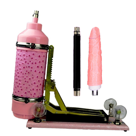 DS-06 Deluxe Sex Machine Kit with Realistic Dildo and Extension Pole - Pink