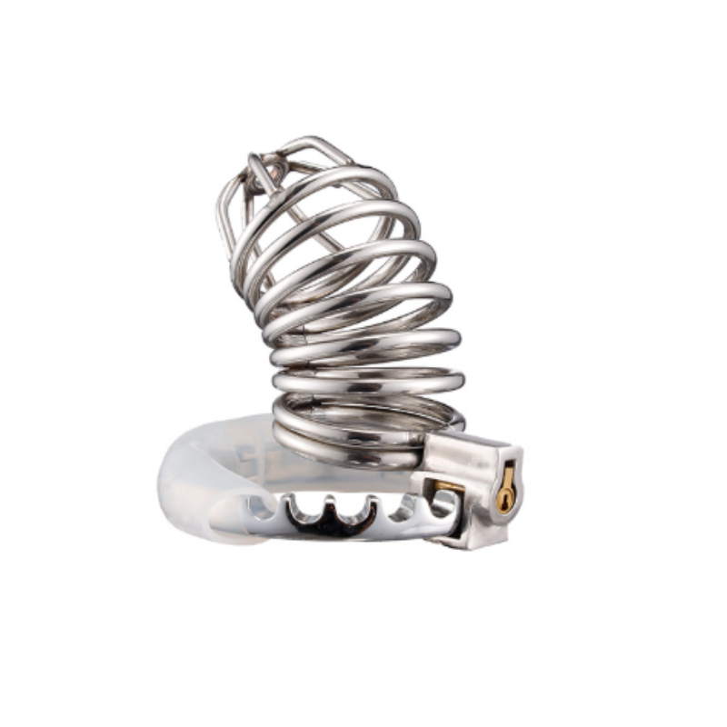 STAINLESS STEEL Male Chastity Device Penis Cage with 42-62mm Adjustable Ring - RY073