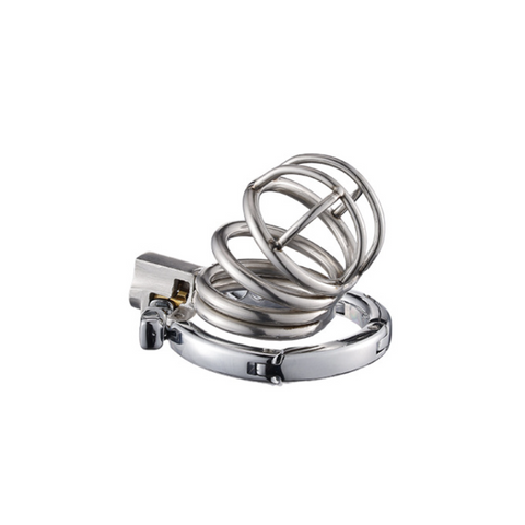 STAINLESS STEEL Male Chastity Device Penis Cage with 42-62mm Adjustable Ring - RY074