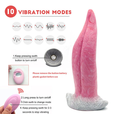YOCY Gory Tongue Fantasy Dildo Vibrator Remote Control
