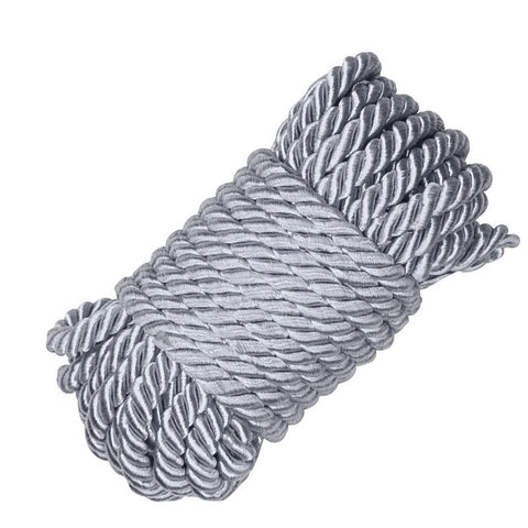 BDSM Mercerized 10m Bondage Rope - Silver