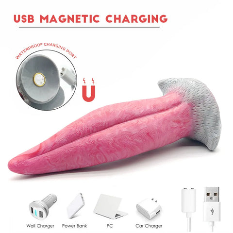 YOCY Gory Tongue Fantasy Dildo Vibrator Remote Control