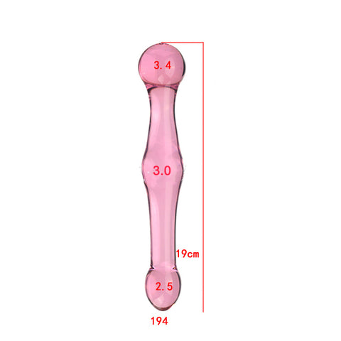 19cm Beaded Double Ended Glass Dildo / Anal Plug