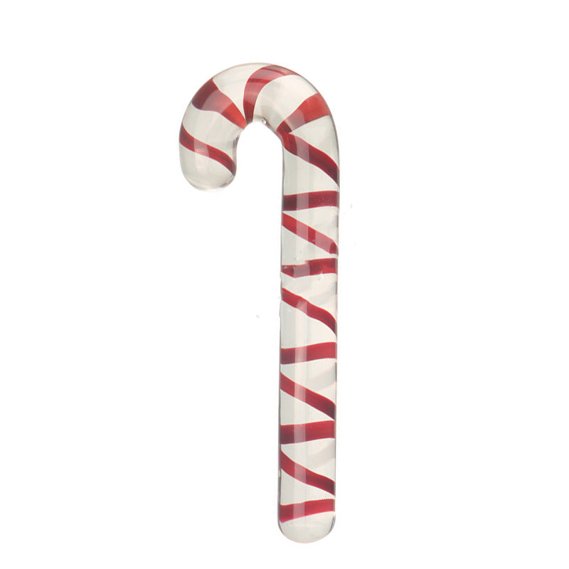 Candy Cane Glass Dildo / Anal Plug - Small