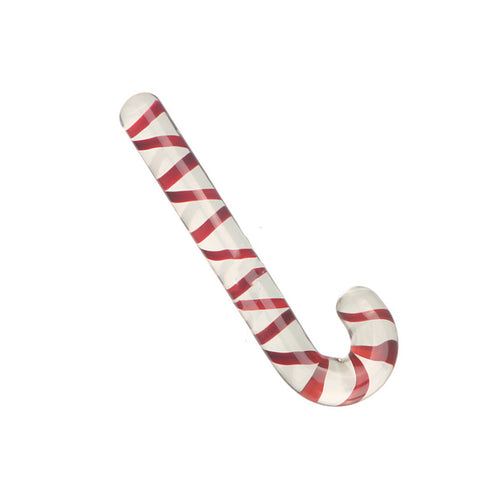 Candy Cane Glass Dildo / Anal Plug - Small