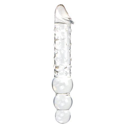 Glass Beaded Realistic Dildo & Anal Plug - S/M/L