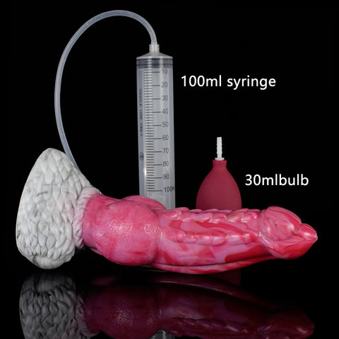 YOCY Ejaculating Dragon Dildo With Syringe and Bulb - Gory