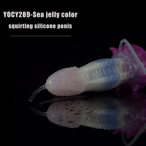 YOCY Ejaculating Tentacle Dildo With Syringe and Bulb- Seajelly