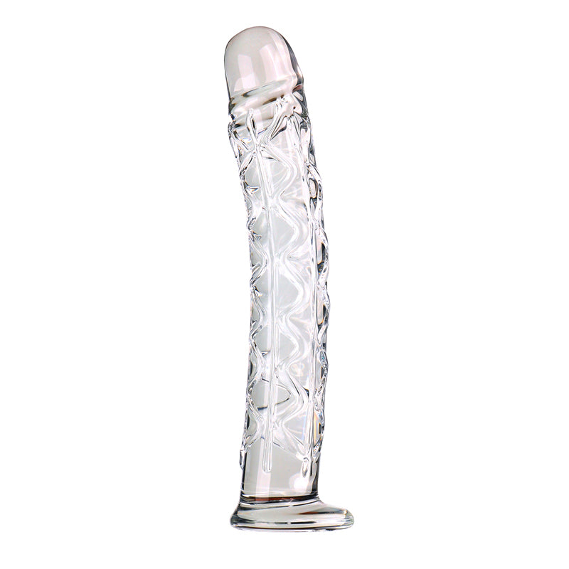 Ribbed Crystal Glass Realistic Dildo & Anal Plug - S/M/L