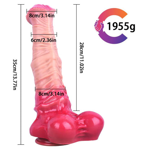 MD 13.77" Alien Horse Fantasy Silicone Giant Dildo