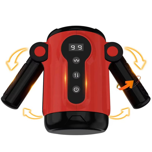 Automatic Telescopic Vibrating Male Masturbator - Double Hand Held