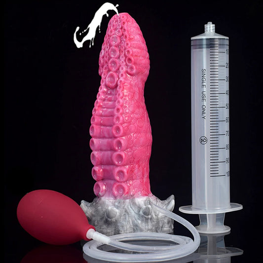 YOCY Ejaculating Tentacle Dildo With Syringe and Bulb- Gory