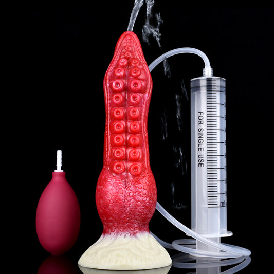 YOCY Ejaculating Octopus Tentacle Dildo With Syringe and Bulb- Gory