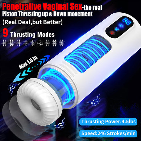 Hgod Hurricane Max Telescopic Auto Heating Suction Vibrating Male Masturbator