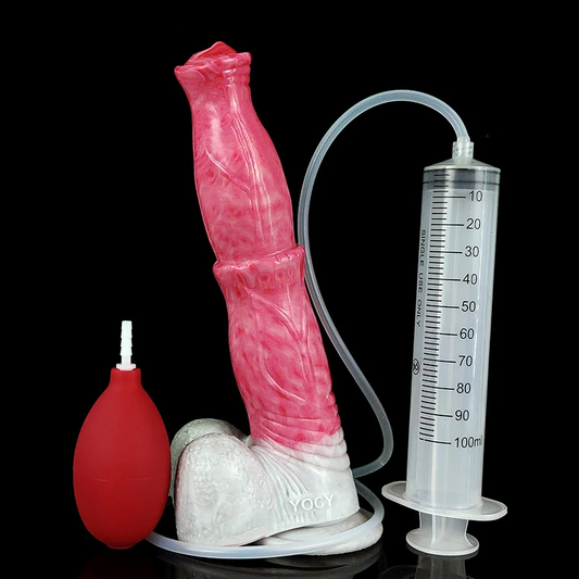 YOCY Ejaculating Fantasy Dildo With Syringe and Bulb- Gory