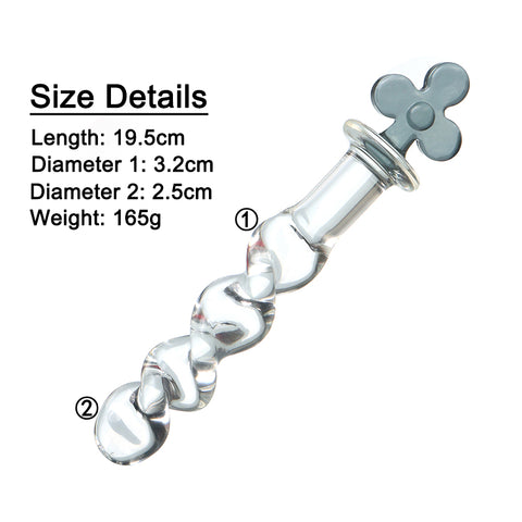 19.5cm Club Glass Dildo / Anal Plug