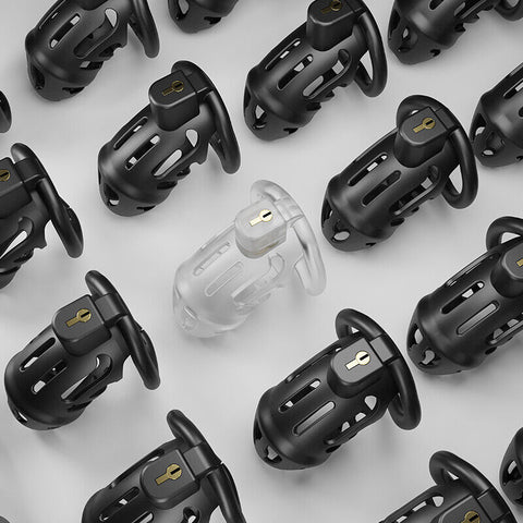 BDSM Chastity Device Penis Cage with Lock - Clear