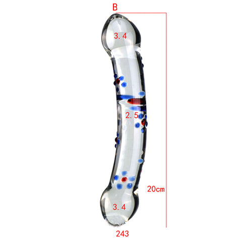 20cm Double-Ended Crystal Glass Dildo / Anal Plug