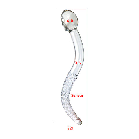 25.5cm Spiral Double Ended Glass Anal Plug / Thruster Dildo