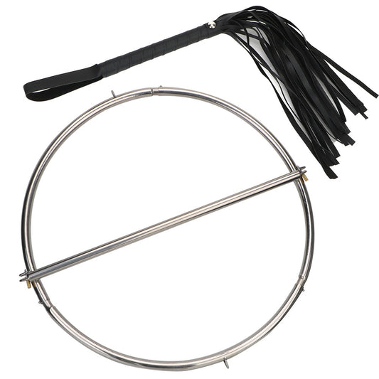 Stainless Steel Positioning Hips Lock & Whip Restraint Bondage Kit