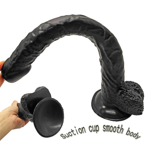 MD Laser Super X-Large Realistic Dildo & Anal Snake 40cm- Black