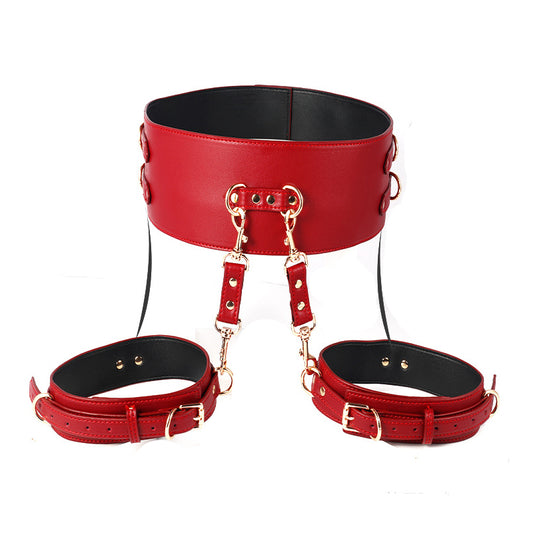 Premium BDSM Restraint Bondage Kit - 7 Pcs Red