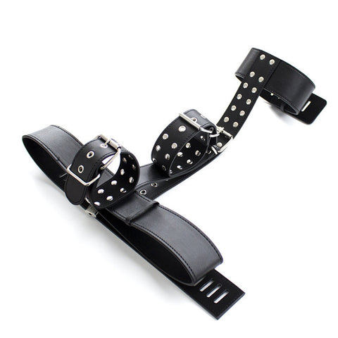BDSM 3 in 1 Collar Handcuffs Waist Restraint Bondage Set