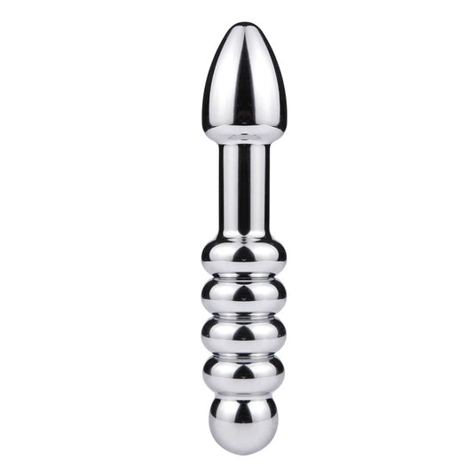 RY Stainless Steel 18cm Anal Beads & Butt Plug