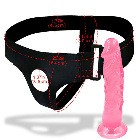 MD Crystal Realistic Dildo with Strap On Harness Lesbian Kit
