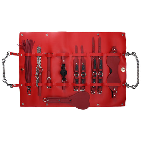 RY Premium Bondage Kit With Bag - 8 Pce BDSM Set  Red