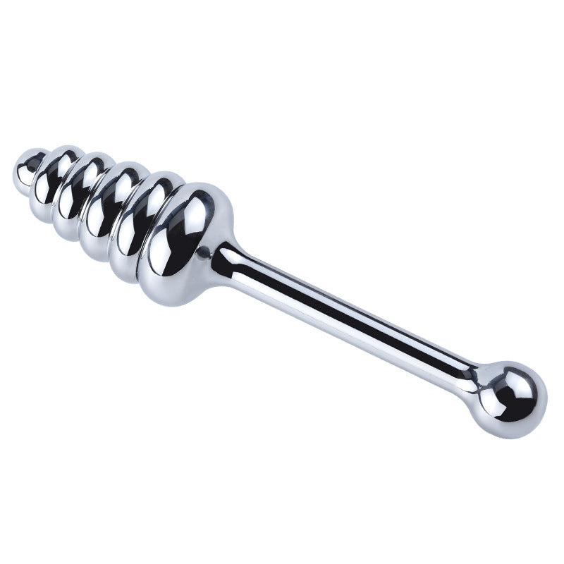 BDSM Stainless Steel Anal Plug/Anal Expansion Wand - Ribbed Edition