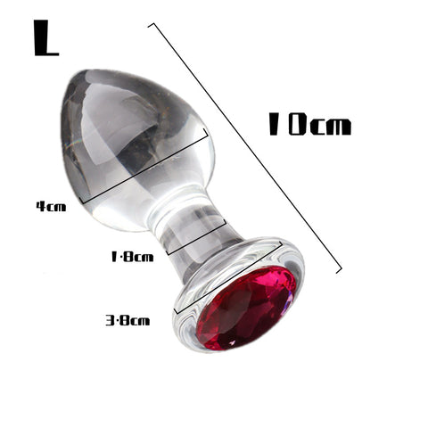 Crystal Jewelled Glass Anal Plug - S/M/L