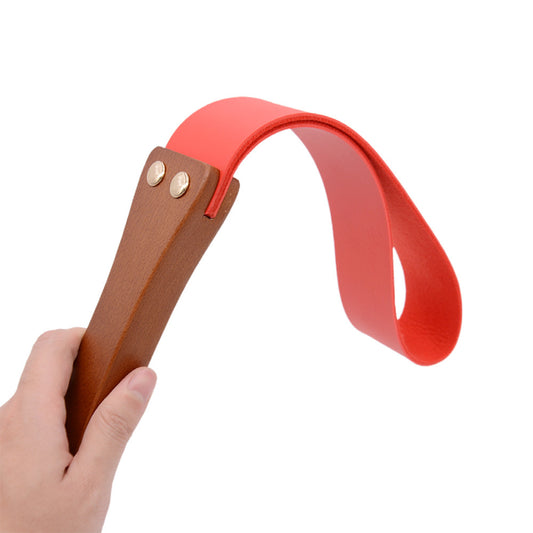 BDSM Fetish Bondage Soft Slap Paddle with Wooden Handle - Red