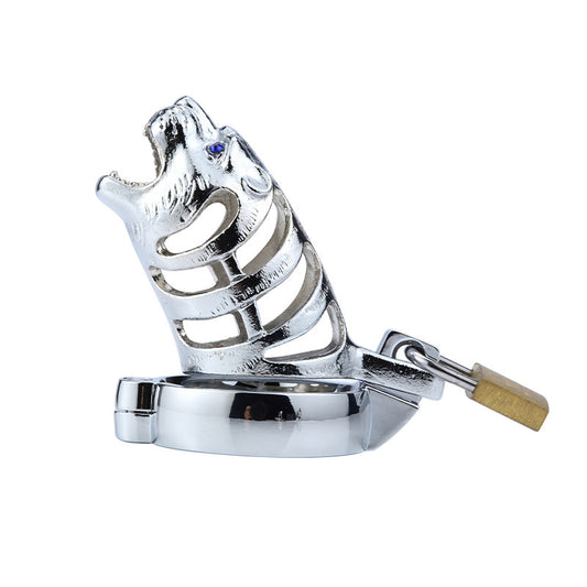 Stainless Steel Tiger Male Chastity Cage Penis Cage / 3 Ring Size / Style-023