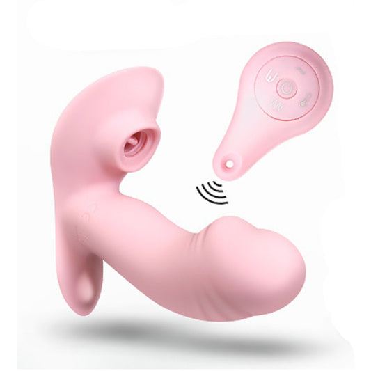 Ailighter Remote Control Vibrating Panties / Clit Suction Licking & Heating Vibrator - Pink