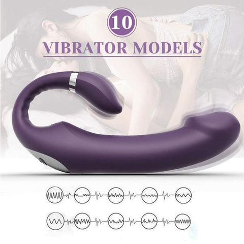 HC TypeC Strapless Strap On Dildo Vibrator / Lesbian Massager
