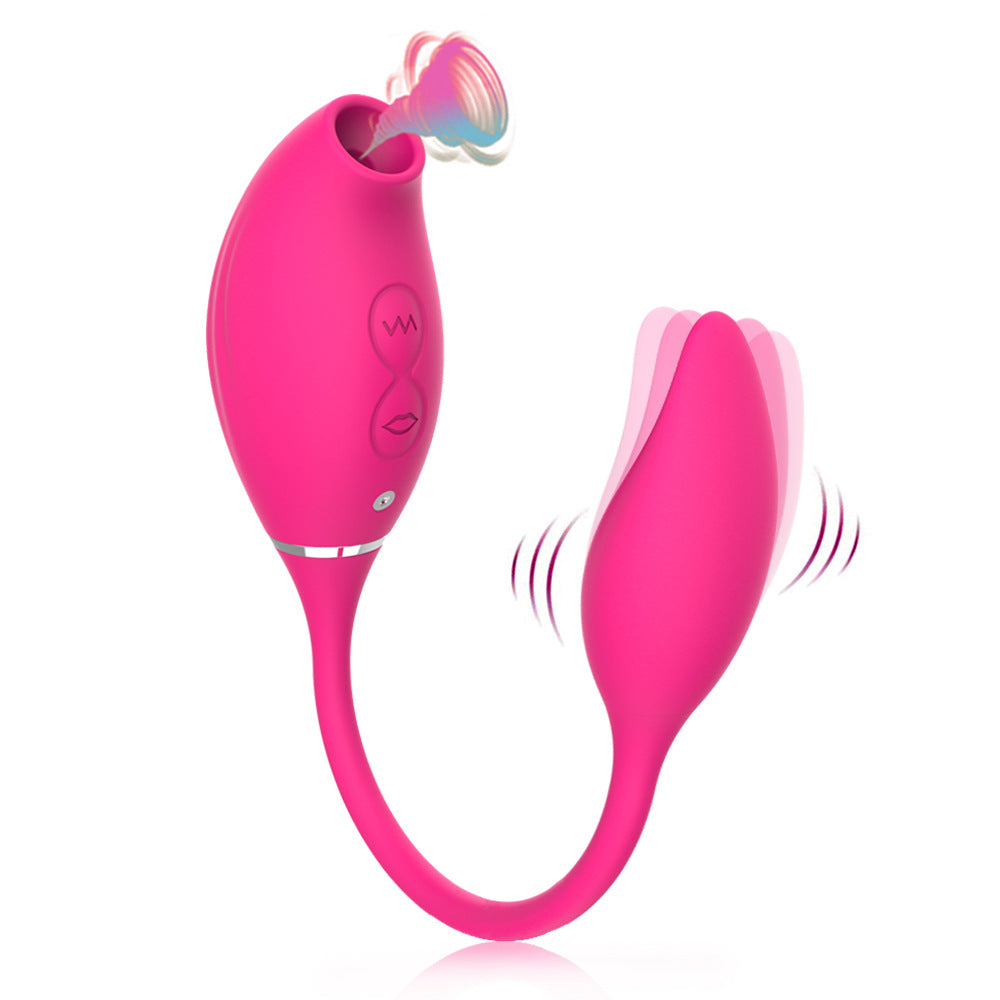 HC Double Ended Suction & G-Spot Vibrator - Rose