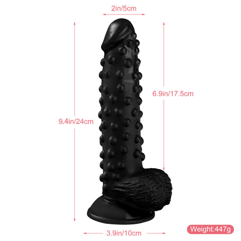 MD 24cm Beaded Realistic Dildo with Suction Cup