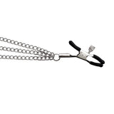 BDSM Metal Nipple Clamps with Triple Chain - Fetish Bondage Accessory