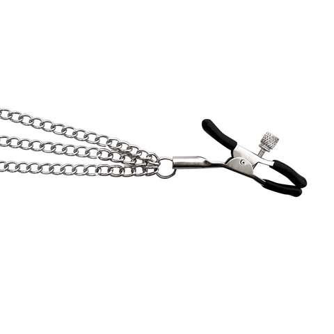 BDSM Metal Triple Chain Nipple Clamps