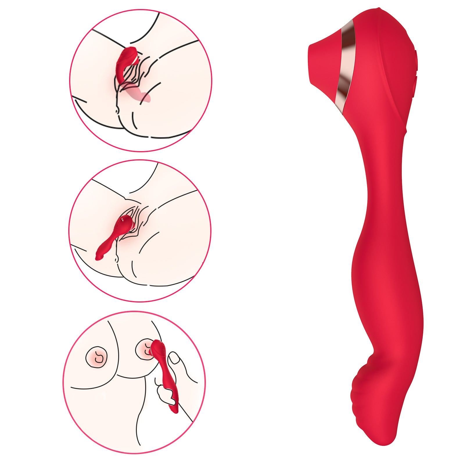 HC Magic Stick Clitoris Suction & Flexible Finger G-Spot Vibrator
