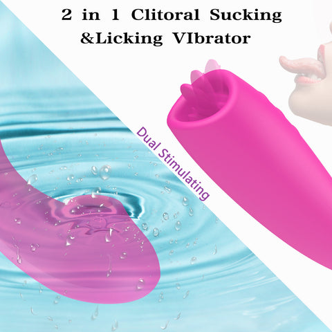 HC Wearable Remote Control Clitoral Sucking & G-Spot Licking Vibrator - Rose
