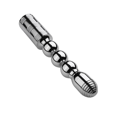 RY Flexible Aluminum Alloy Vibrating Anal Plug / Butt Beads Vibrator - USB Rechargeable