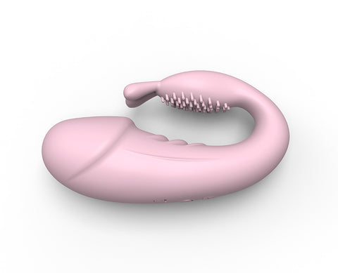 JRL Remote Control Wearable Clitoris & GSpot Vibrator Dildo - Pink