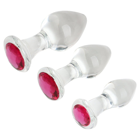 Crystal Jewelled Glass Anal Plug - S/M/L