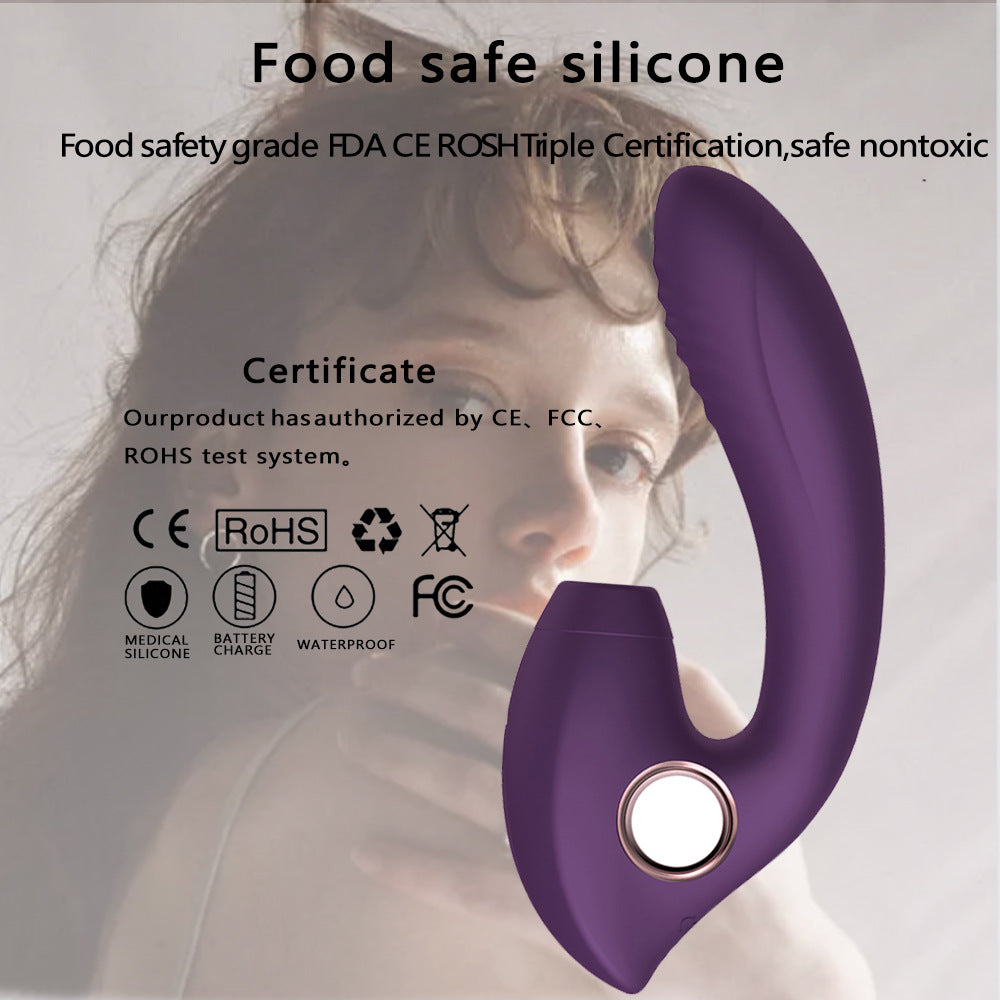 HC Alyssa 2 in 1 Clitoral Suction & G-Spot Vibrator Dildo - Purple