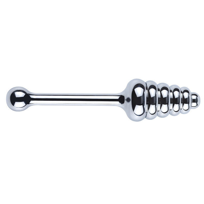 BDSM Stainless Steel Anal Plug/Anal Expansion Wand - Ribbed Edition