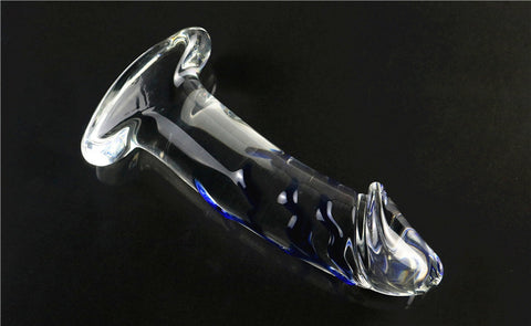 XL Threaded Crystal Glass Realistic Dildo