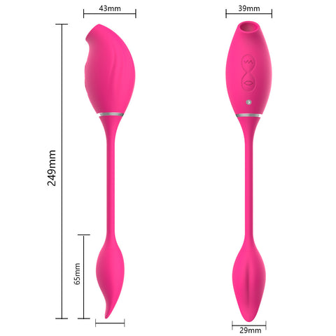 HC Double Ended Suction & G-Spot Vibrator - Rose